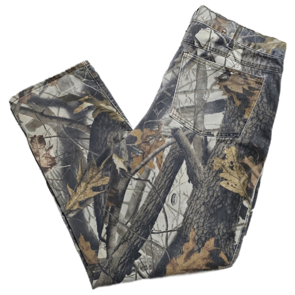 Vintage Realtree Camo Denim Jeans Mens 36x32 Hardwoods Hunting Workwear 90s